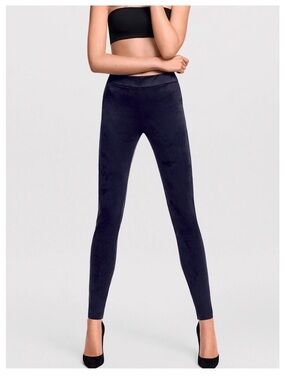 Wolford Leggings Faux Suede Black Skinny Leg Pants Women's Size 12